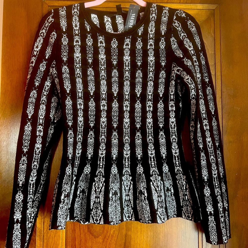 White House Black Market WHBM Jacquard Sweater. New with Tags Small